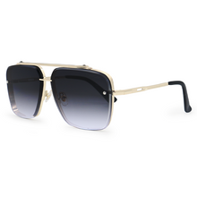 Load image into Gallery viewer, Bella - Midnight Gold Oversized Squared Aviators
