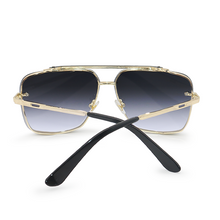 Load image into Gallery viewer, Bella - Midnight Gold Oversized Squared Aviators
