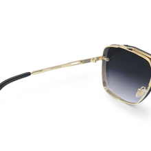 Load image into Gallery viewer, Bella - Midnight Gold Oversized Squared Aviators
