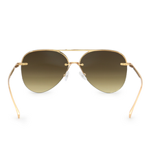 Load image into Gallery viewer, Smaller Megan 2 - Olive Metal Aviator Sunglasses with Gold Frame
