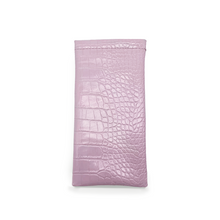 Load image into Gallery viewer, Lilac Faux Croco Soft Pouch
