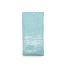 Load image into Gallery viewer, Faux Croco - Turquoise Soft Pouch
