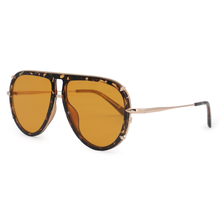 Load image into Gallery viewer, Ivy Luxe - Yellow Tangle-Free Round Aviator Sunglasses
