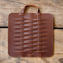 Load image into Gallery viewer, Woven Leather Trivet - USA Made
