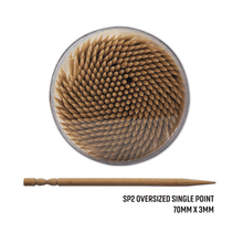 Load image into Gallery viewer, 400 Qty Unflavored Birchwood Single Point Trophy Brand Grooved Toothpicks SP2 in Plastic Tube
