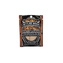 Load image into Gallery viewer, BiteMyWood Unflavored Birchwood Toothpicks in Resealable Bag 100 qty
