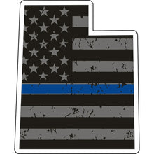 Load image into Gallery viewer, Distressed Thin Blue Line State Sticker - Choose Your State

