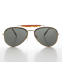 Load image into Gallery viewer, Metal Aviator Vintage Sunglass with Brow Bar - Vega
