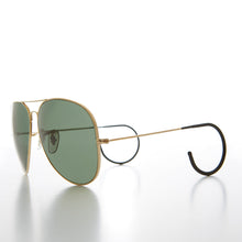 Load image into Gallery viewer, Vintage Aviator Sunglass with Cable Wrap Temple and Glass Lens - Vapor
