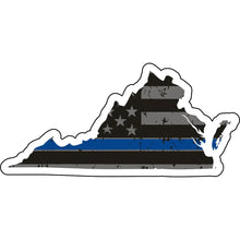 Load image into Gallery viewer, Distressed Thin Blue Line State Sticker - Choose Your State
