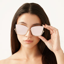 Load image into Gallery viewer, Vixen - Rosegold Frame Rosegold Lens Metal Cateye Sunglasses

