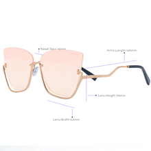 Load image into Gallery viewer, Vixen - Rosegold Frame Rosegold Lens Metal Cateye Sunglasses
