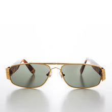 Load image into Gallery viewer, Retro Gold Rectangular Aviator Sunglass  - Wagner
