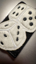 Load image into Gallery viewer, Lucky Charm Unleashed: Fuzzy Dice Embroidered Patch - Roll the dice 4x2.25 Inches - Made in the USA
