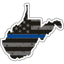 Load image into Gallery viewer, Distressed Thin Blue Line State Sticker - Choose Your State
