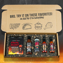 Load image into Gallery viewer, Xtreme Spicy Bro Box Ultimate Hot Sauce Gift Set

