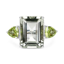 Load image into Gallery viewer, 11.90 Carat Genuine Green Amethyst and Peridot .925 Sterling Silver Ring
