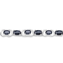 Load image into Gallery viewer, 7.41 Carat Genuine Black Sapphire .925 Sterling Silver Bracelet
