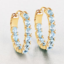 Load image into Gallery viewer, 3.80 Carat Genuine Blue Topaz .925 Sterling Silver Earrings
