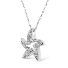 Load image into Gallery viewer, .925 Sterling Silver Prong-Set Diamond Accent Starfish 18" Pendant Necklace (I-J Color, I1-I2 Clarity)
