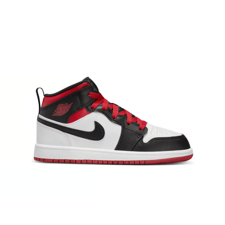 Air Jordan 1 Mid White Gym Red Black (PS)