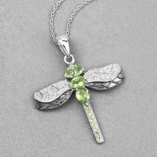 Load image into Gallery viewer, 1.98 Carat Genuine Peridot and White Topaz .925 Sterling Silver Pendant
