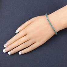 Load image into Gallery viewer, 7.48 Carat Genuine Emerald .925 Sterling Silver Bracelet
