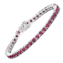 Load image into Gallery viewer, 8.80 Carat Genuine Ruby .925 Sterling Silver Bracelet
