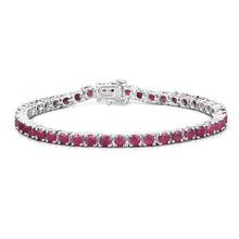 Load image into Gallery viewer, 8.80 Carat Genuine Ruby .925 Sterling Silver Bracelet
