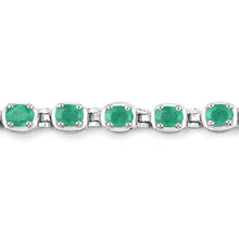 Load image into Gallery viewer, 3.78 Carat Genuine Emerald .925 Sterling Silver Bracelet
