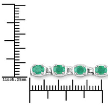 Load image into Gallery viewer, 3.78 Carat Genuine Emerald .925 Sterling Silver Bracelet
