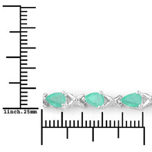 Load image into Gallery viewer, 3.08 Carat Genuine Emerald .925 Sterling Silver Bracelet
