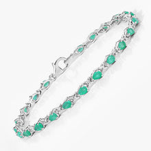 Load image into Gallery viewer, 3.08 Carat Genuine Emerald .925 Sterling Silver Bracelet

