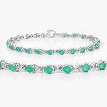 Load image into Gallery viewer, 3.08 Carat Genuine Emerald .925 Sterling Silver Bracelet
