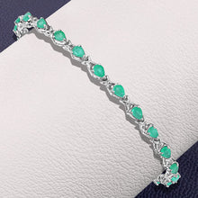 Load image into Gallery viewer, 3.08 Carat Genuine Emerald .925 Sterling Silver Bracelet
