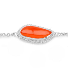 Load image into Gallery viewer, 5.50 Carat Genuine Carnelian And White Topaz .925 Sterling Silver Bracelet
