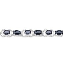 Load image into Gallery viewer, 7.41 Carat Genuine Black Sapphire .925 Sterling Silver Bracelet
