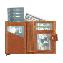 Load image into Gallery viewer, Palertag Zip Mechanical Leather Card Holder with AirTag Slot
