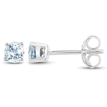 Load image into Gallery viewer, 0.64 Carat Genuine Blue Topaz .925 Sterling Silver Earrings
