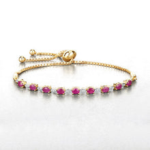 Load image into Gallery viewer, 2.01 Carat Genuine Ruby and White Diamond .925 Sterling Silver Bracelet
