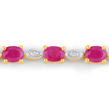 Load image into Gallery viewer, 2.01 Carat Genuine Ruby and White Diamond .925 Sterling Silver Bracelet
