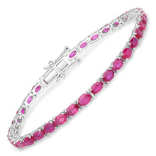 Load image into Gallery viewer, 9.18 Carat Genuine Ruby 10K White Gold Bracelet
