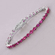 Load image into Gallery viewer, 9.18 Carat Genuine Ruby 10K White Gold Bracelet
