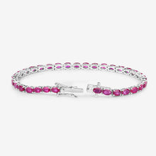 Load image into Gallery viewer, 9.18 Carat Genuine Ruby 10K White Gold Bracelet
