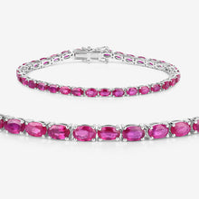 Load image into Gallery viewer, 9.18 Carat Genuine Ruby 10K White Gold Bracelet
