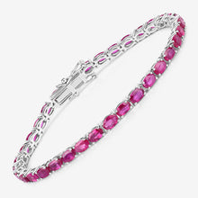 Load image into Gallery viewer, 9.18 Carat Genuine Ruby 10K White Gold Bracelet
