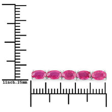 Load image into Gallery viewer, 9.18 Carat Genuine Ruby 10K White Gold Bracelet
