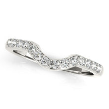 Load image into Gallery viewer, 14k White Gold Pave Set Diamond Curved Wedding Band (1/4 cttw)
