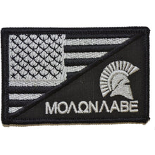 Load image into Gallery viewer, Molon Labe Spartan Helmet USA Flag - 2.25x3.5 Patch
