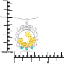 Load image into Gallery viewer, 0.09 Carat Genuine Emerald .925 Sterling Silver Pendant
